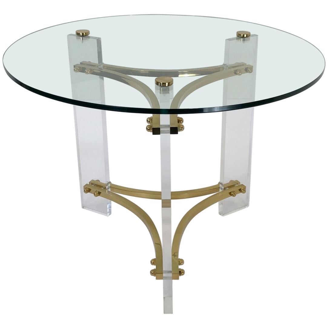 Brass and Acrylic Side Table by Charles Hollis Jones 