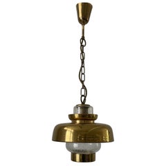 Brass and Air Bubble Glass Ceiling Lamp, 1960s, Germany