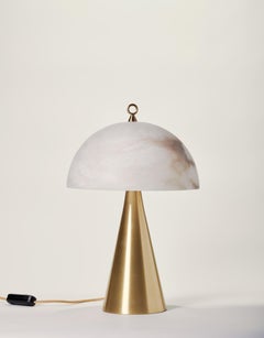 Brass And Alabaster Fungotto Table Lamp by MATLIGHT Milano