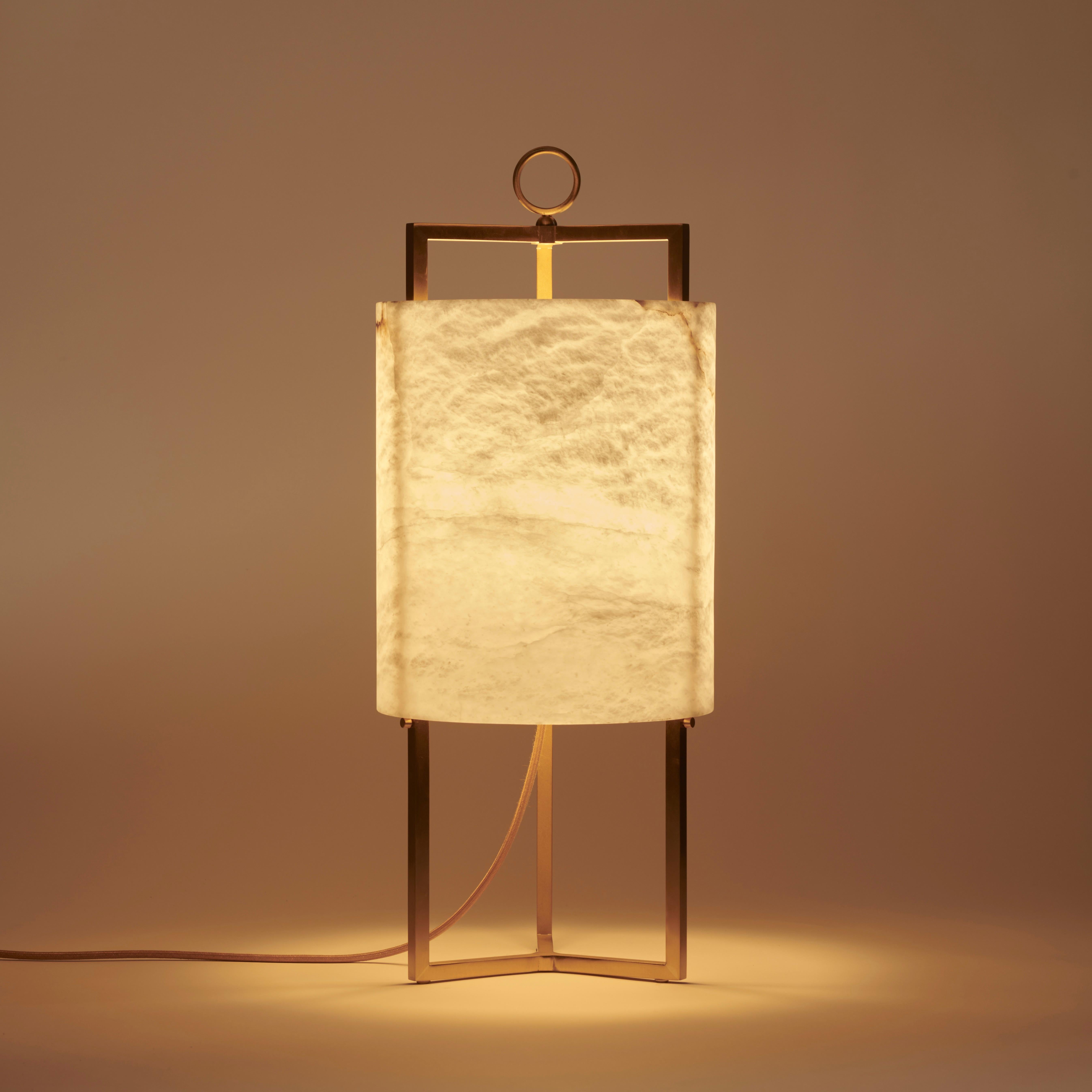 Autre Lampe de table en laiton et albâtre par MATLIGHT Milano en vente