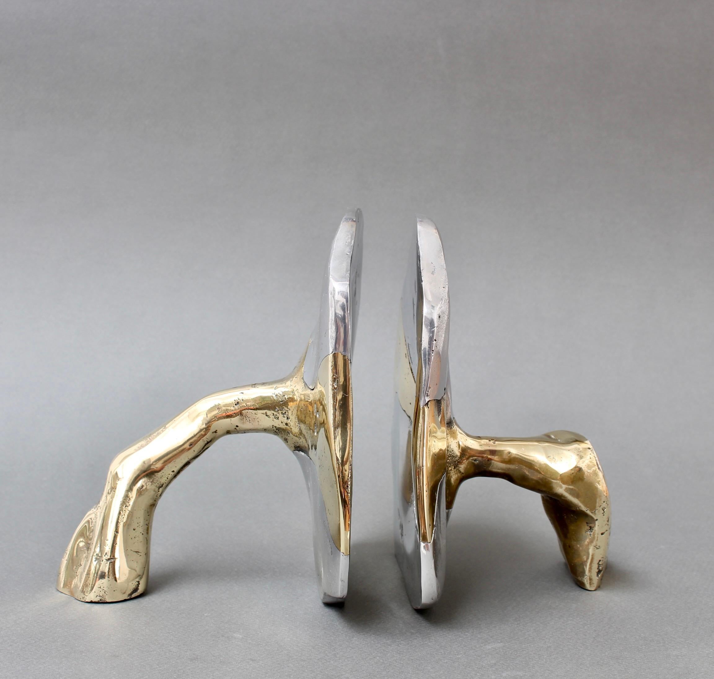 Brass and Aluminium Bookends by David Marshall 'circa 1980s' 4