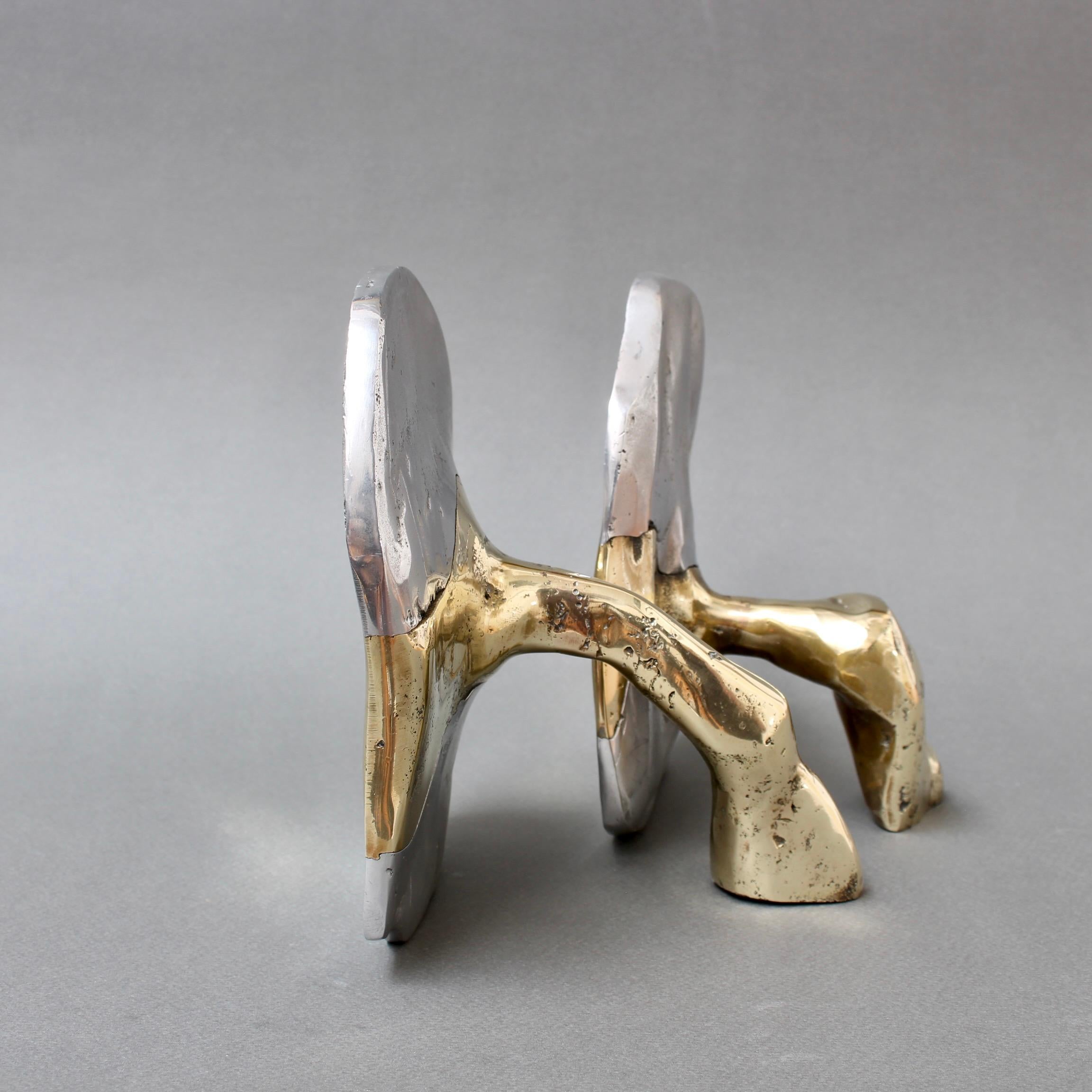 Brass and Aluminium Bookends by David Marshall 'circa 1980s' In Good Condition In London, GB