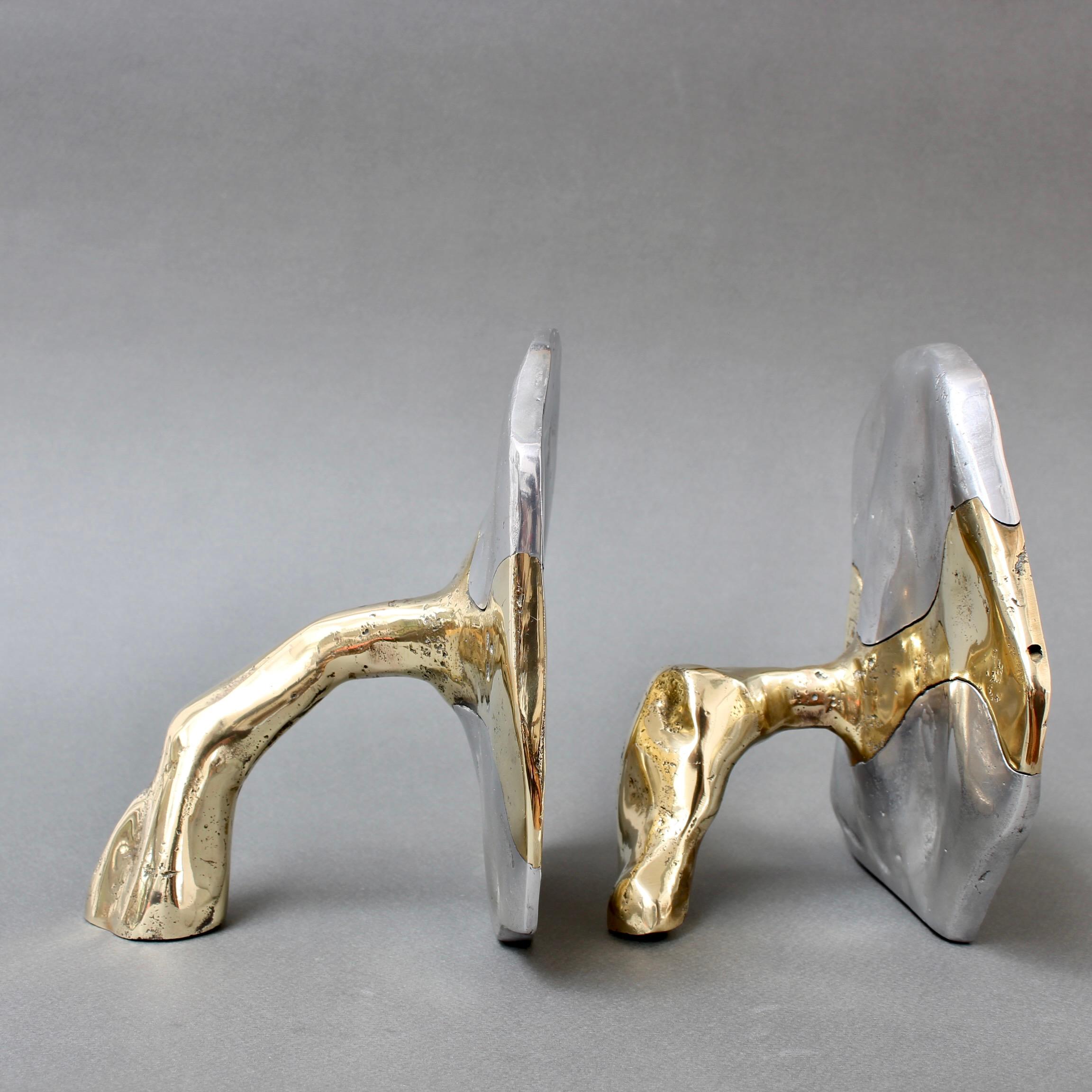Brass and Aluminium Bookends by David Marshall 'circa 1980s' 1