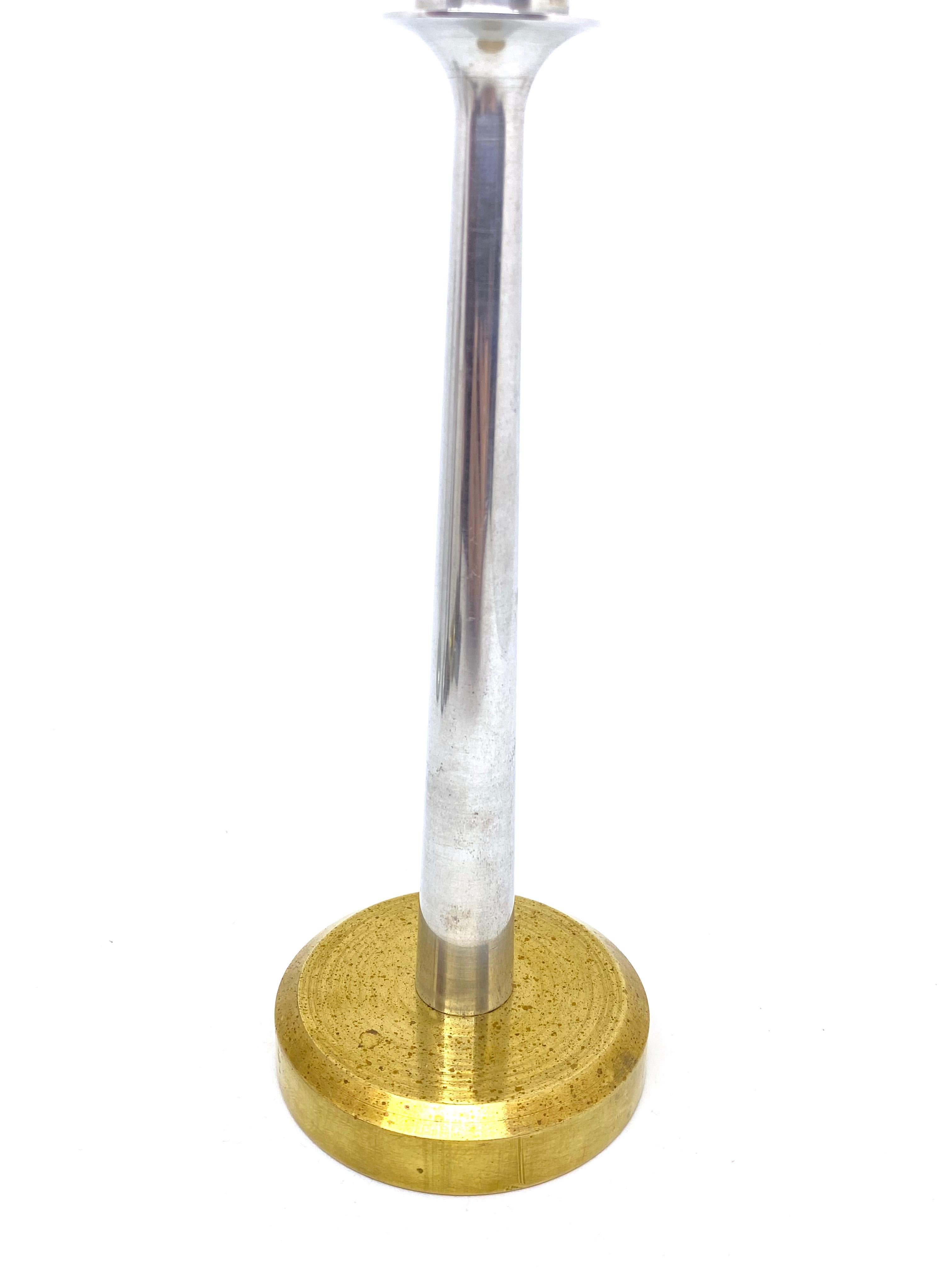 Mid-Century Modern Brass and Aluminium Munich TV Television Tower Scale Design Model, 1970s For Sale
