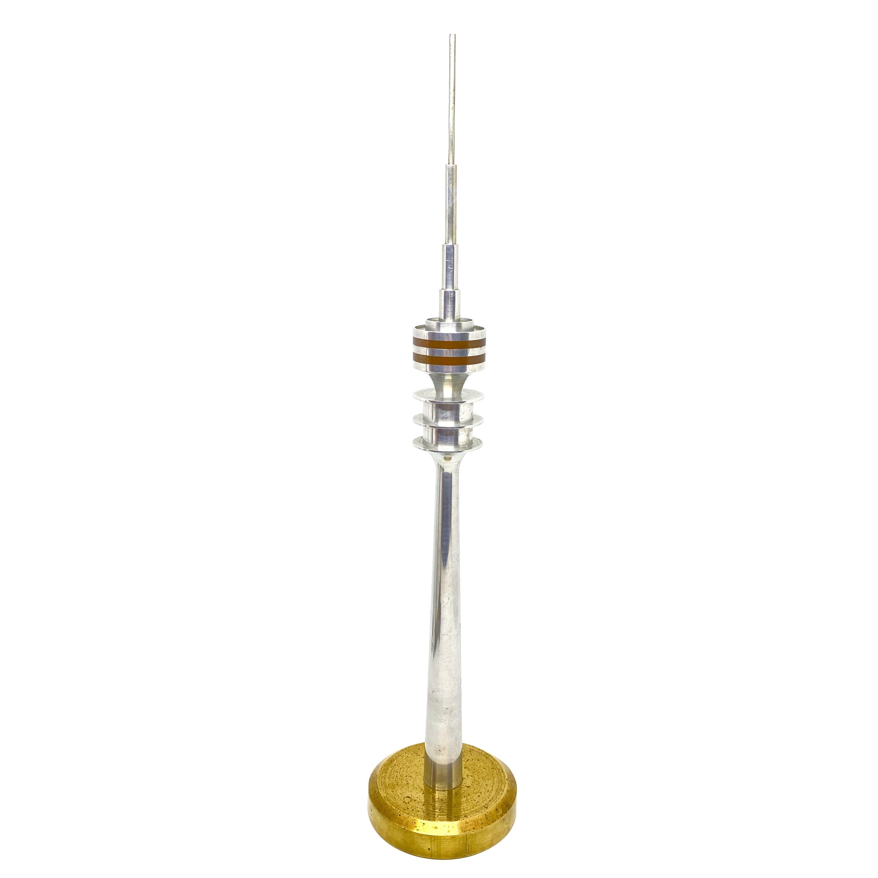 Brass and Aluminium Munich TV Television Tower Scale Design Model, 1970s For Sale