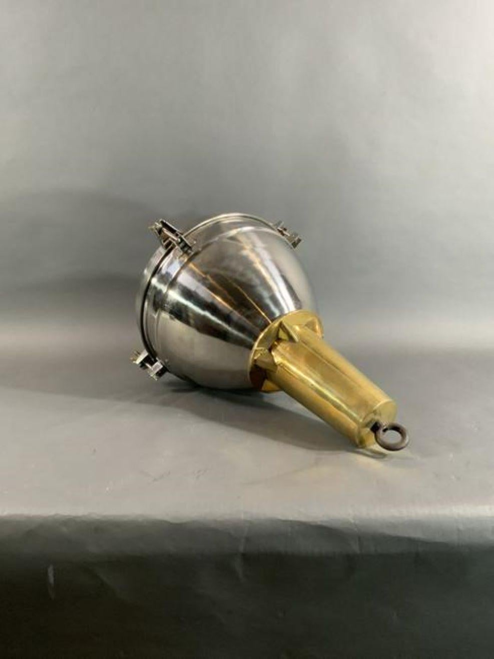 Late 20th Century Brass and Aluminum Ships Cargo Light For Sale