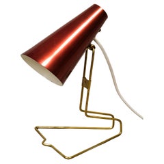 Lampada da tavolo o da parete in ottone e alluminio Model K 11-26 di Idman, Finlandia, anni '50