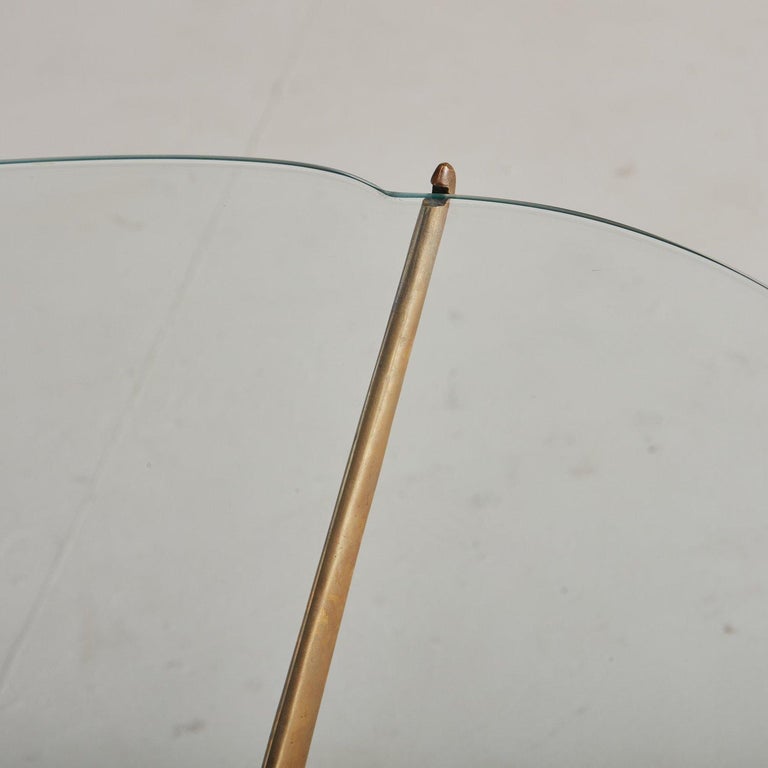 Brass and Back Painted Glass Coffee Table, Italy 1970s at 1stDibs