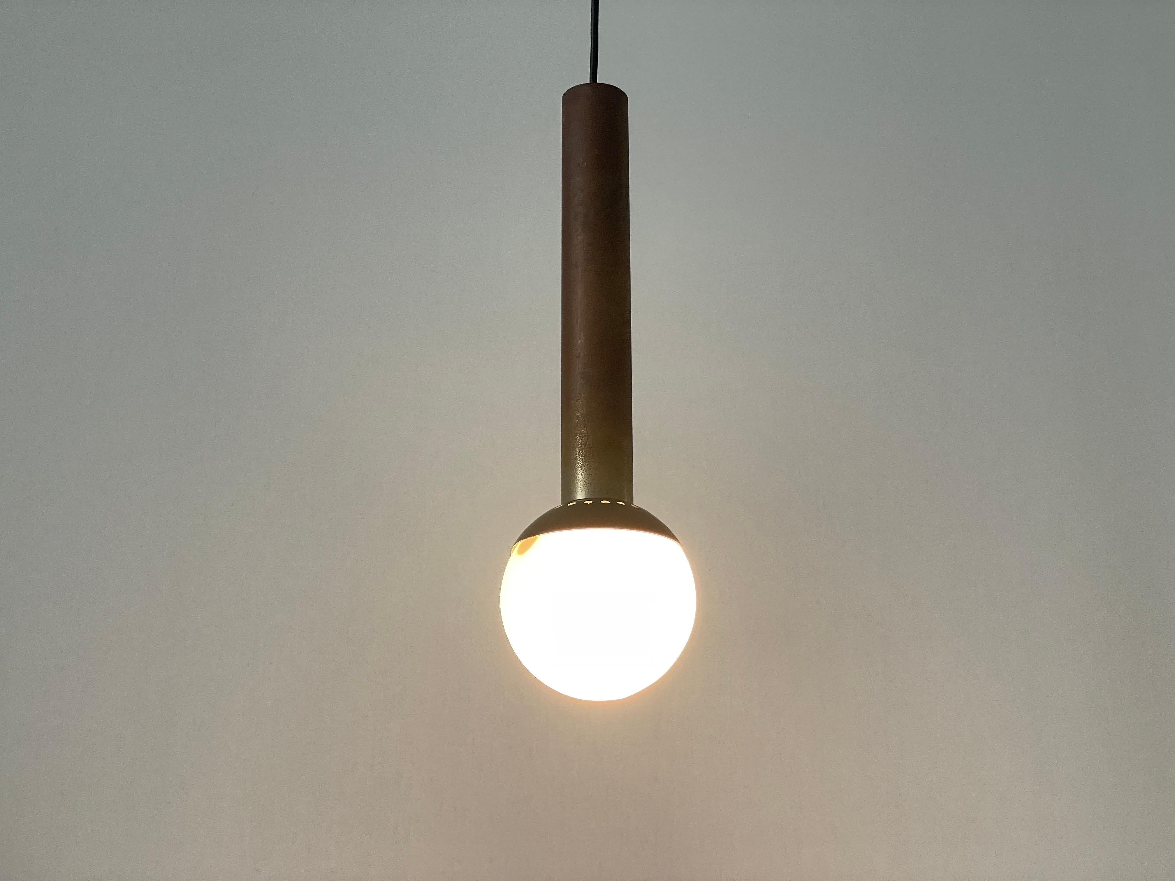 Lámpara de techo de latón y cristal Ball and Ball, atribuida a Stilnovo, años 60, Italia en venta 5