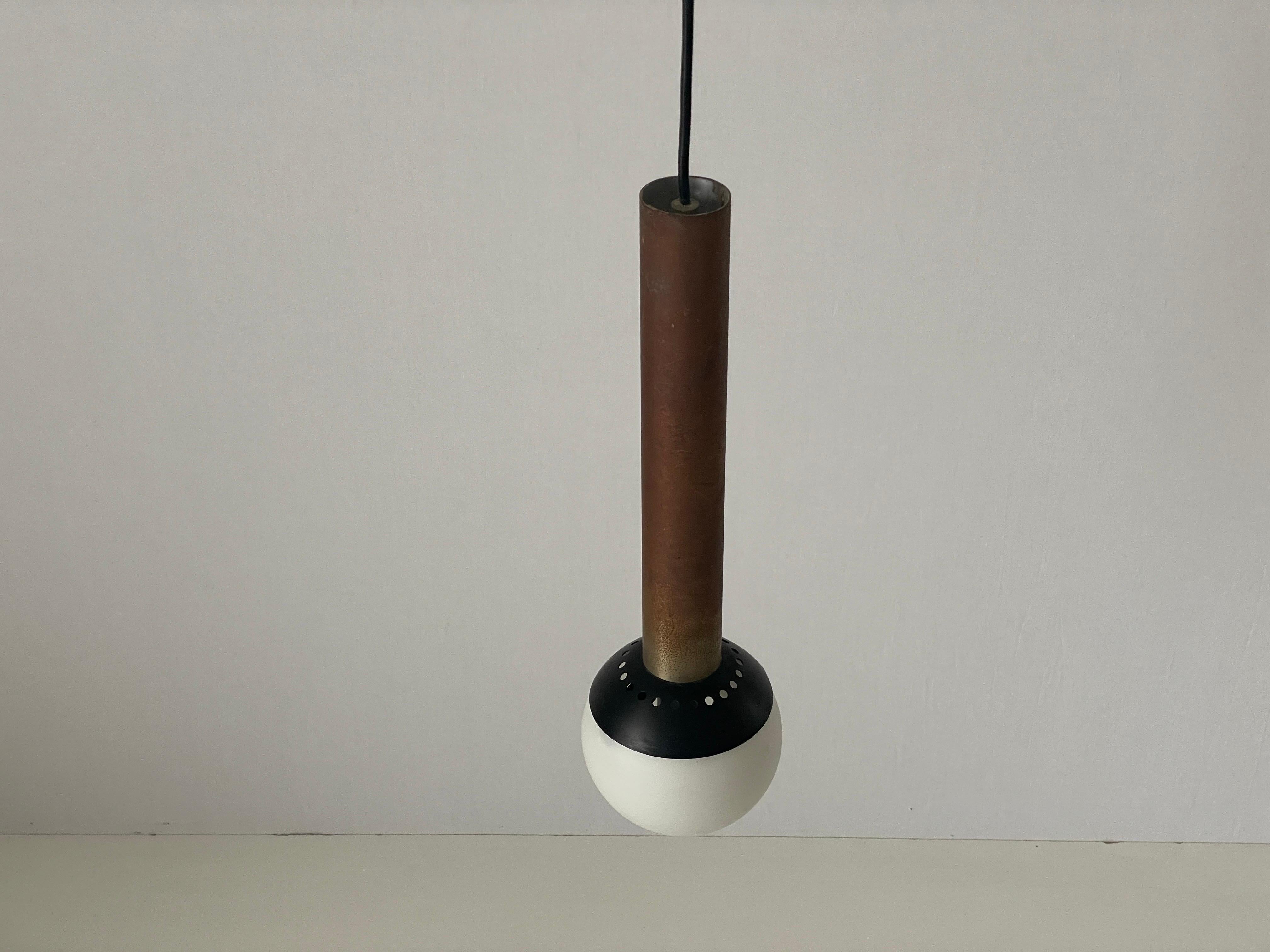 Lámpara de techo de latón y cristal Ball and Ball, atribuida a Stilnovo, años 60, Italia Moderno de mediados de siglo en venta