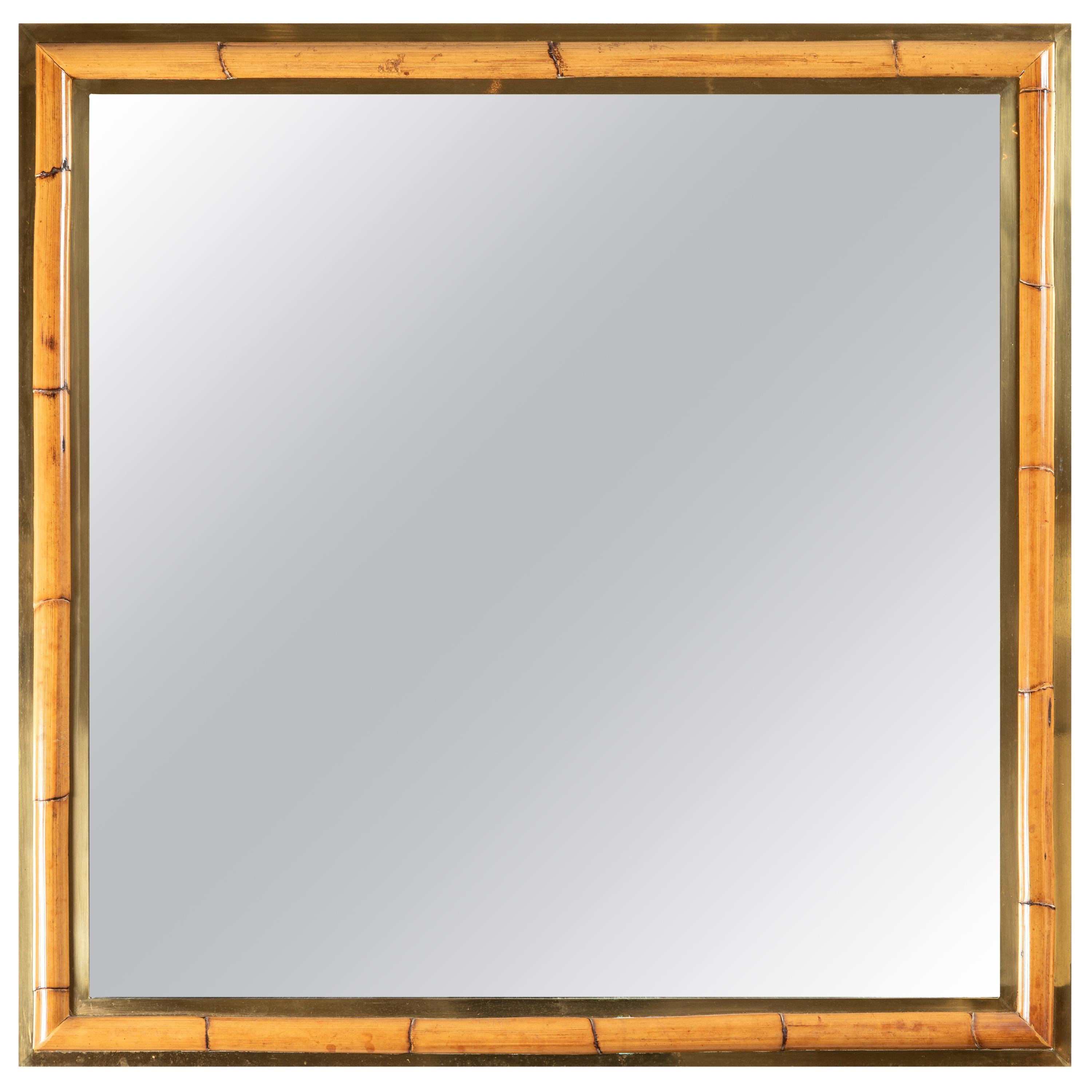 Brass and Bamboo Mirror 