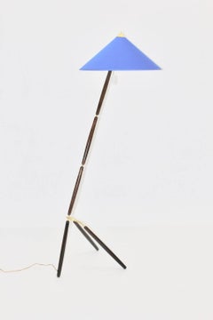 Mid Century Modern Brass Beech Vintage Floor Lamp Giuseppe Ostuni Italy ca 1949