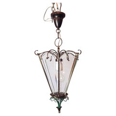 Brass And Beveled Glass Lantern