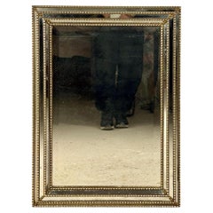 Brass and Beveled Glass Wall Mirror, Mid-20th Century