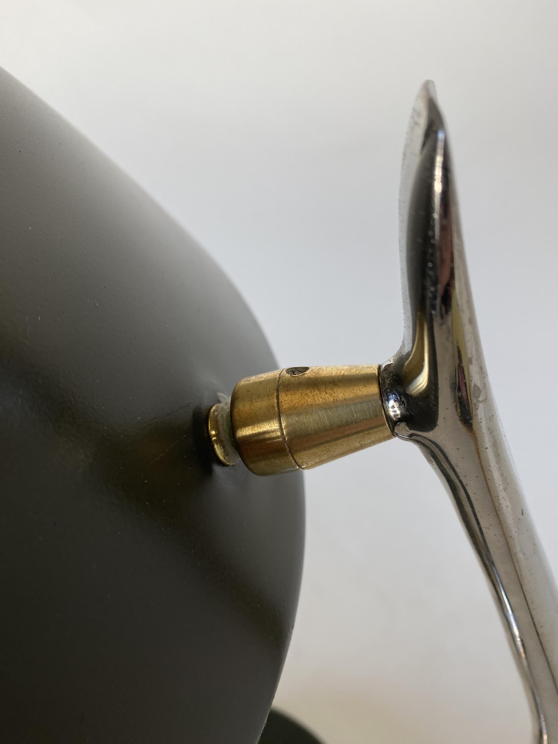 Brass and Black Enamel Cobra Desk Lamp by Laurel 2