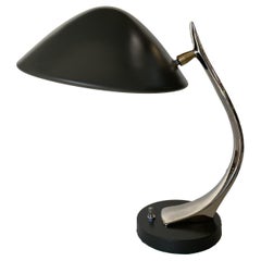 Brass and Black Enamel Cobra Desk Lamp by Laurel