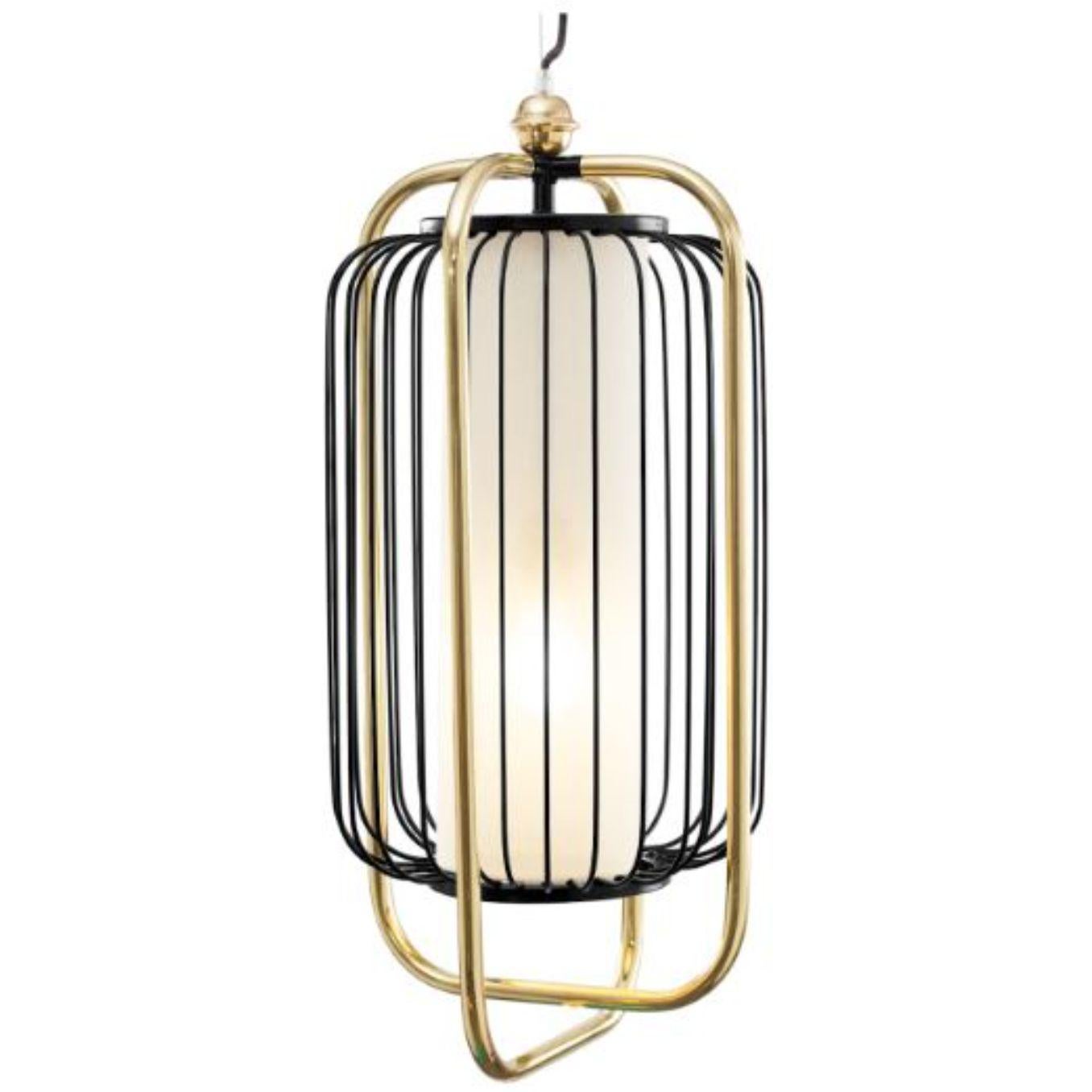 Brass and Black Jules II Suspension Lamp by Dooq In New Condition For Sale In Geneve, CH