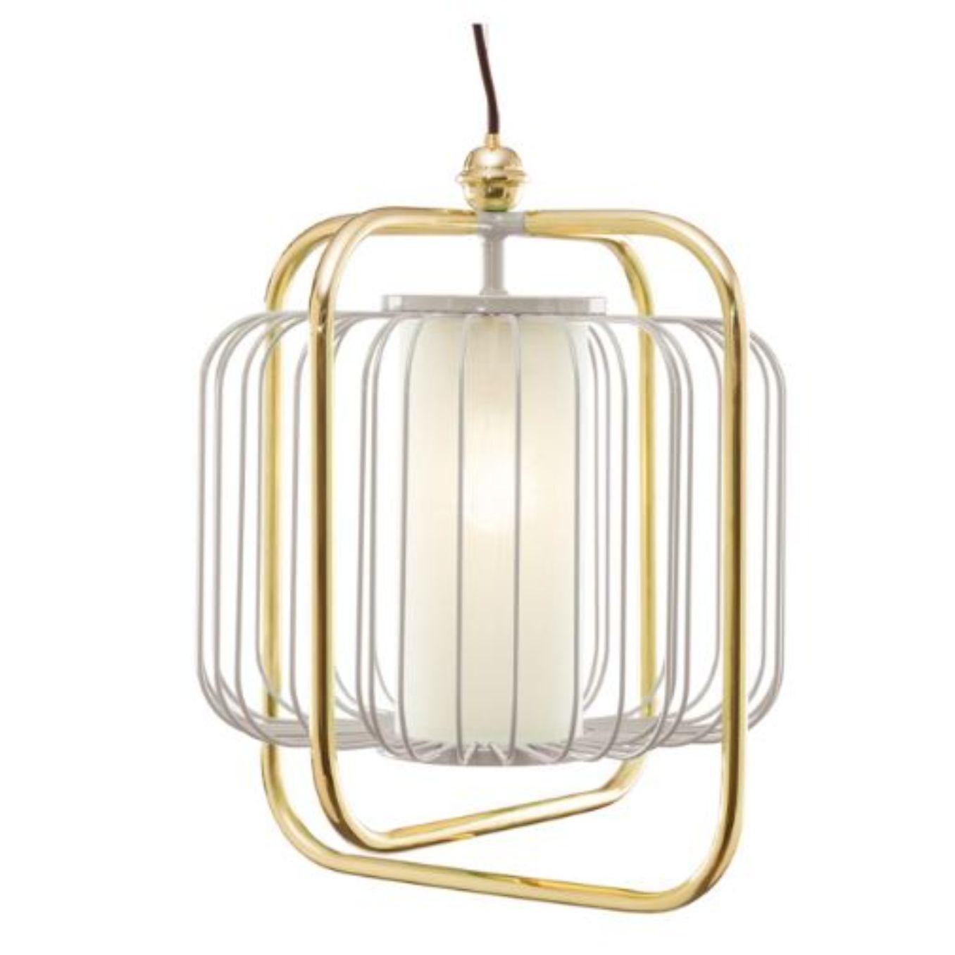 Portuguese Brass and Black Jules III Suspension Lamp by Dooq For Sale