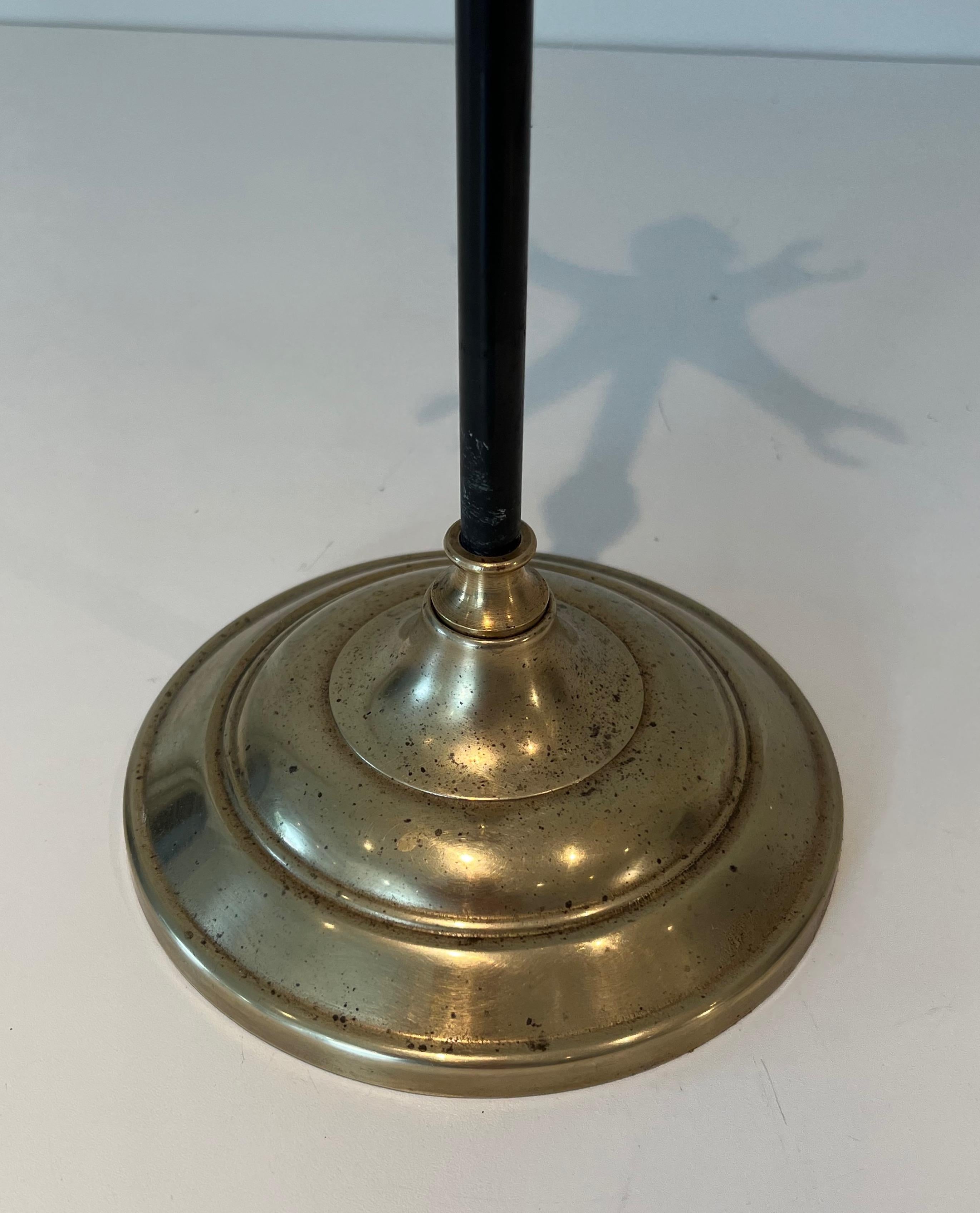 Brass and Black Lacquered Metal Fireplace Tools. Circa 1940 For Sale 8