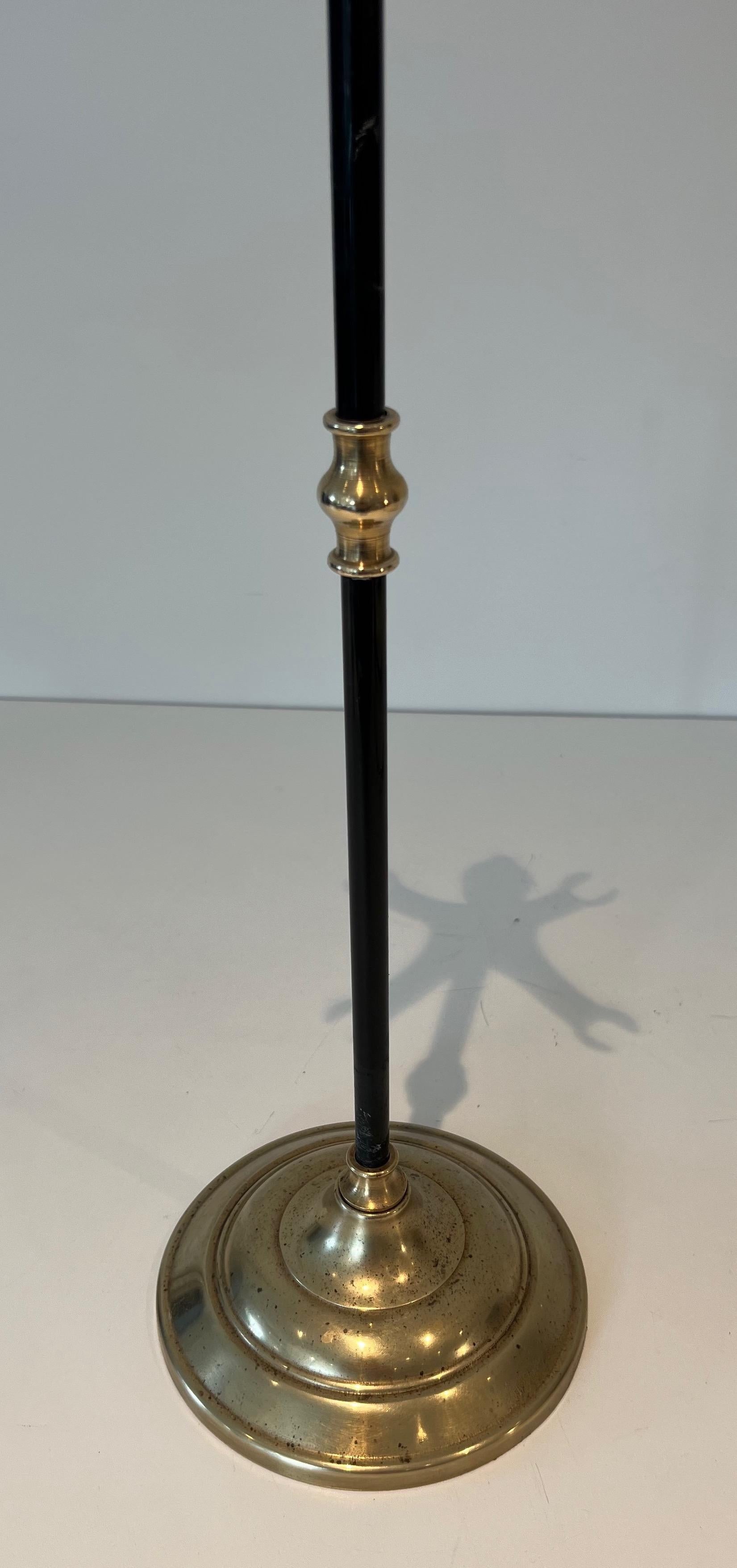 Brass and Black Lacquered Metal Fireplace Tools. Circa 1940 For Sale 2