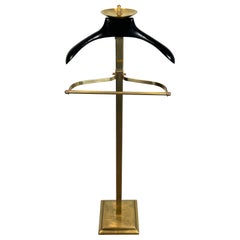 Brass and Black Lacquered Wood Valet. French work. Circa 1970 Brass and Black Lacquered Wood Valet. French work. Circa 1970