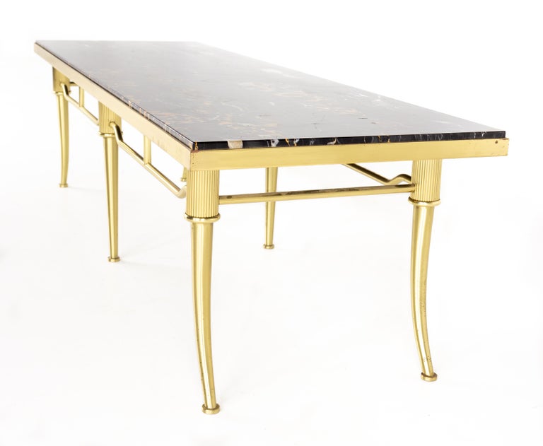 Brass and Black Marble Coffee Table For Sale at 1stDibs