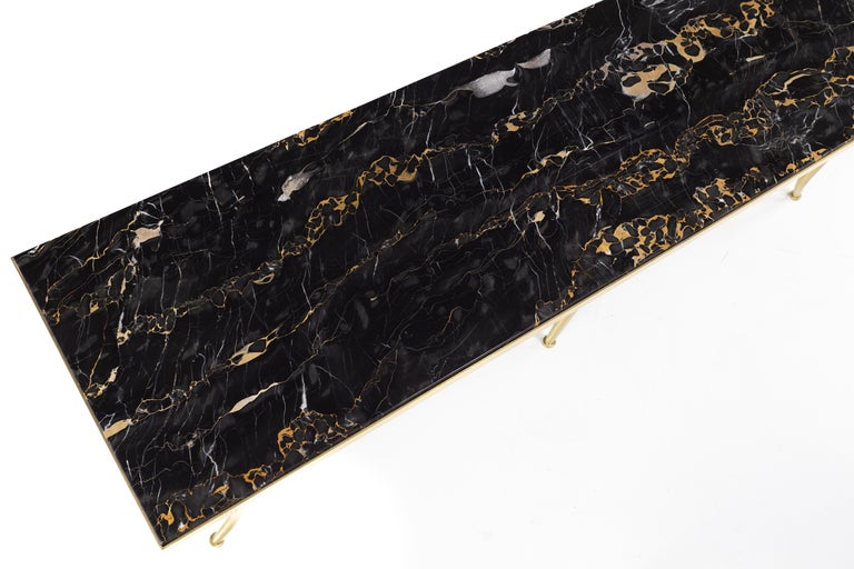 Brass and Black Marble Coffee Table For Sale at 1stDibs