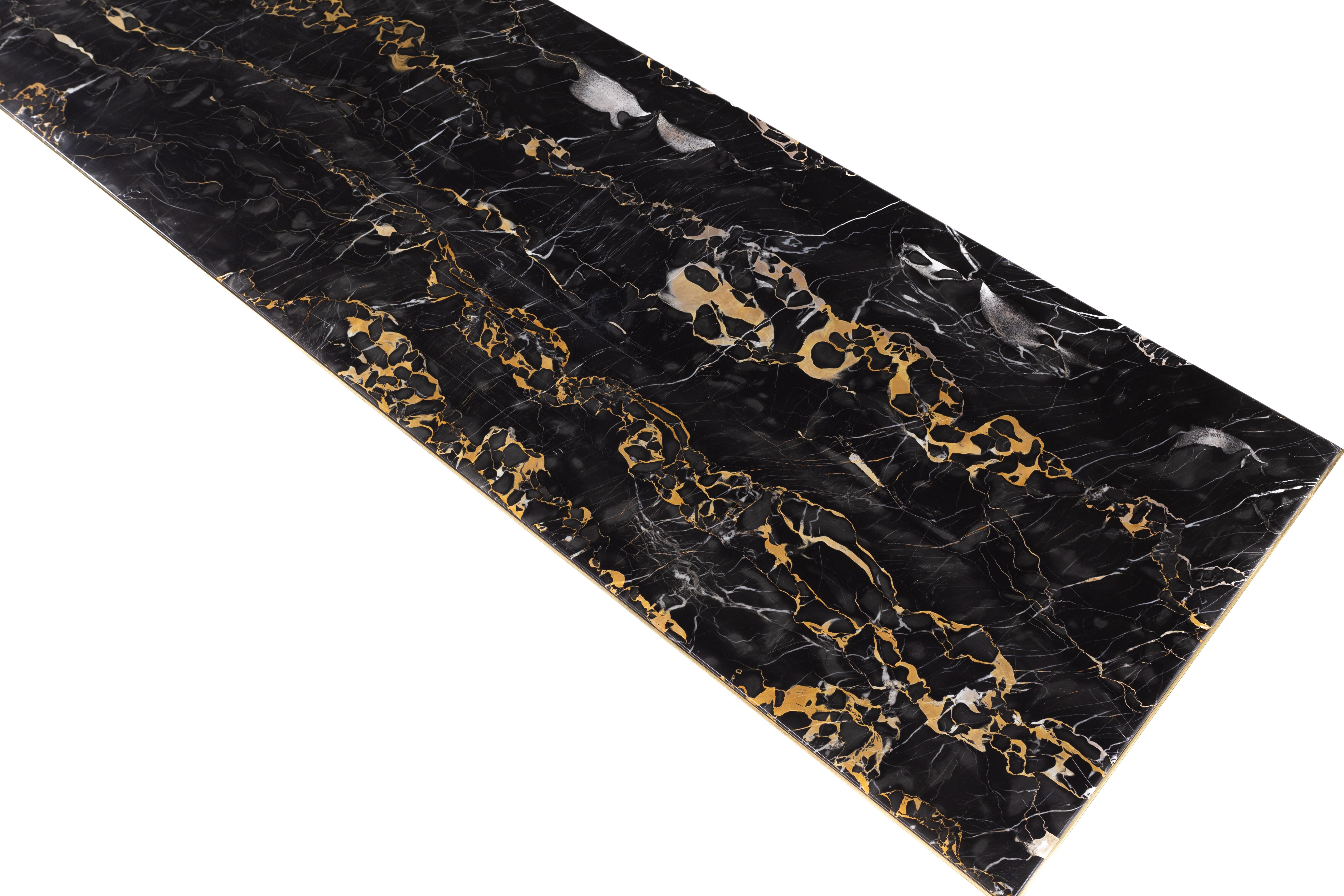 Brass and Black Marble Coffee Table For Sale 3