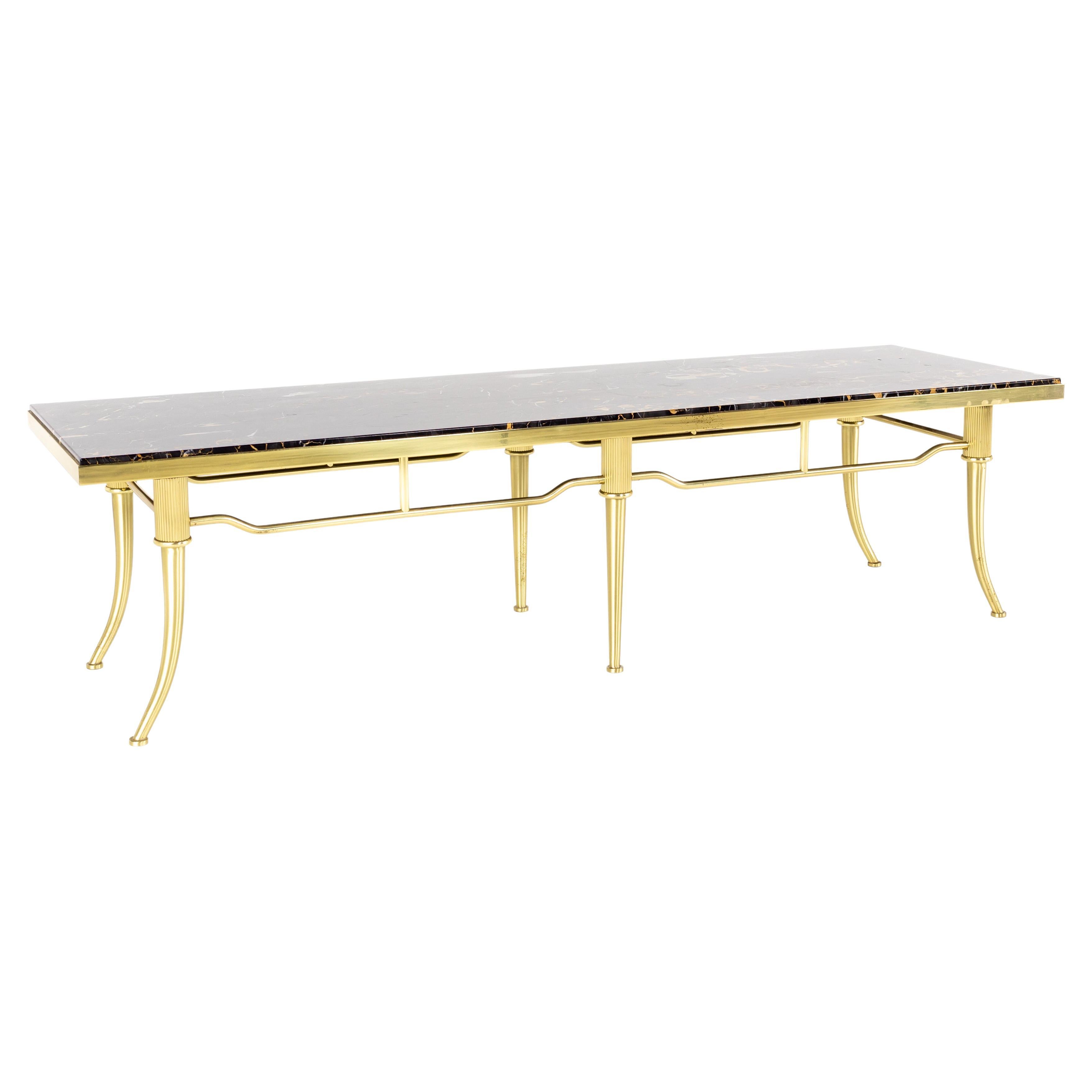 Brass and Black Marble Coffee Table