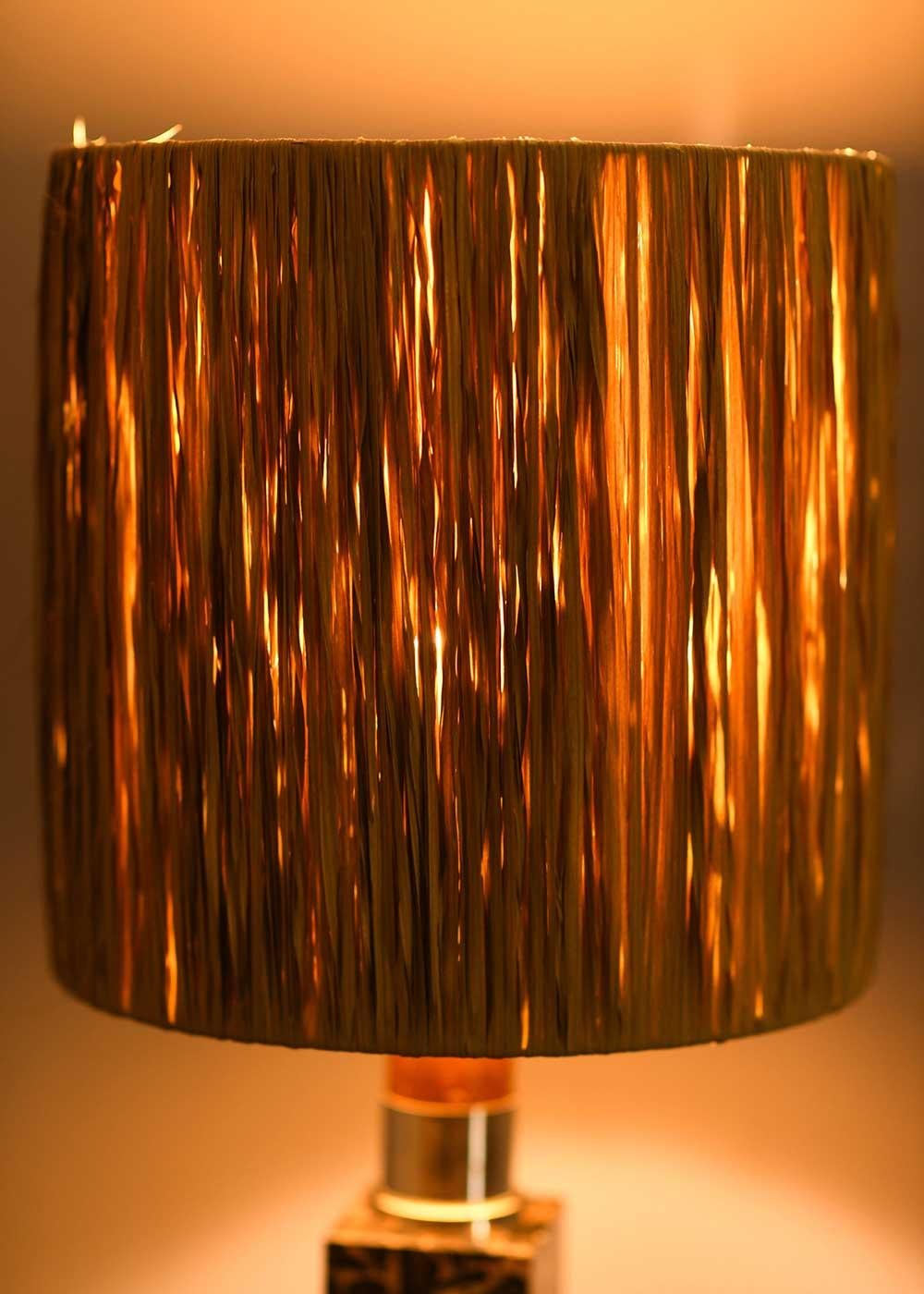 Brass and Black Marble Table Lamp with Wooden Detail, 1970s 1