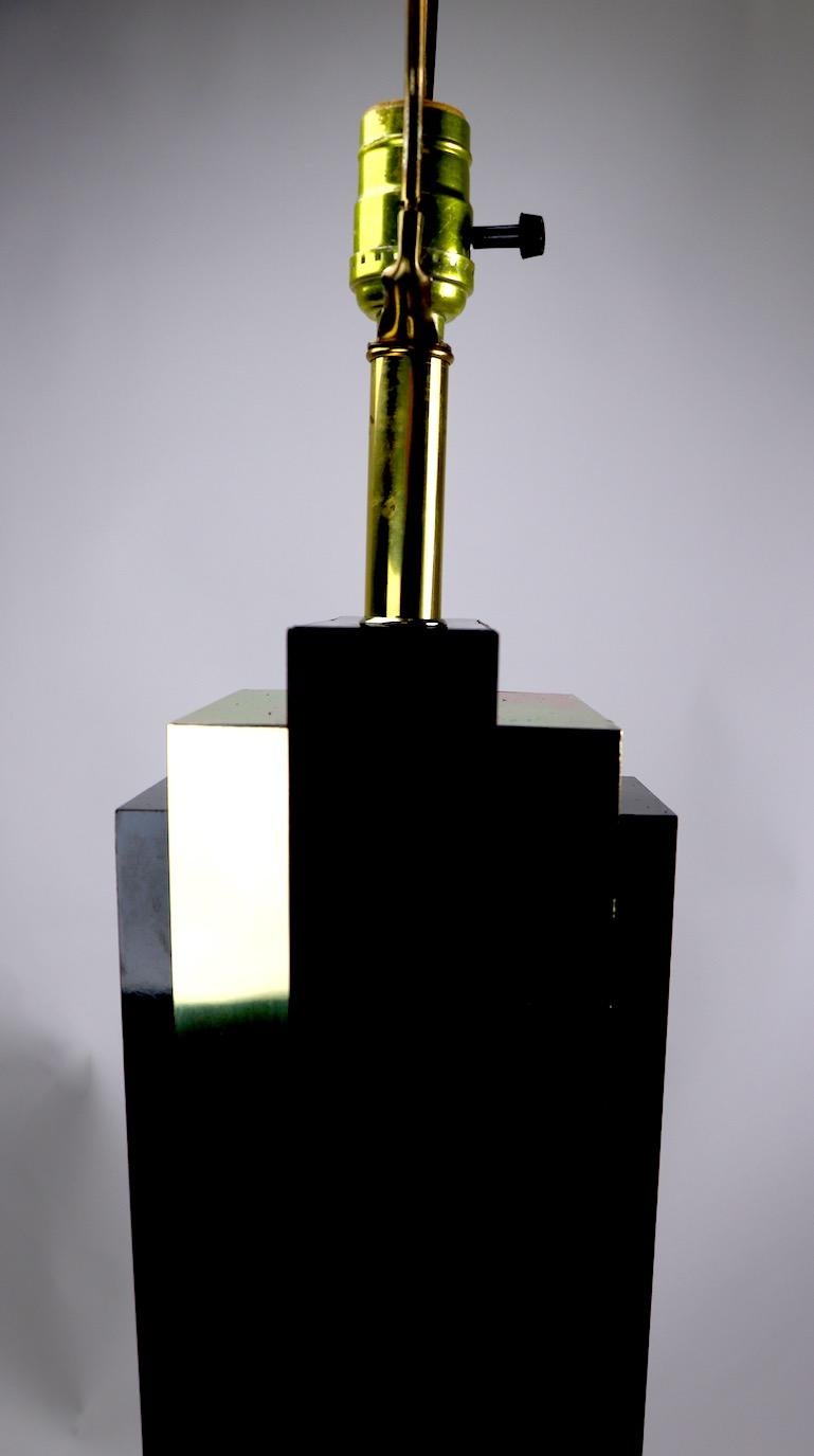 Brass and Black Skyscraper Floor Lamp after Springer For Sale 4