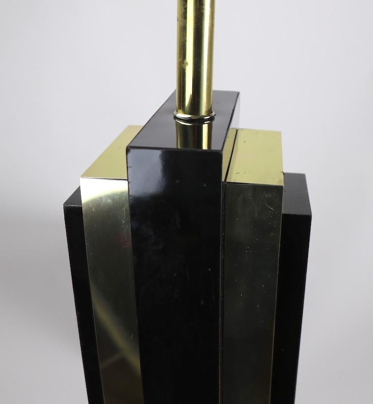 Brass and Black Skyscraper Floor Lamp after Springer For Sale 2