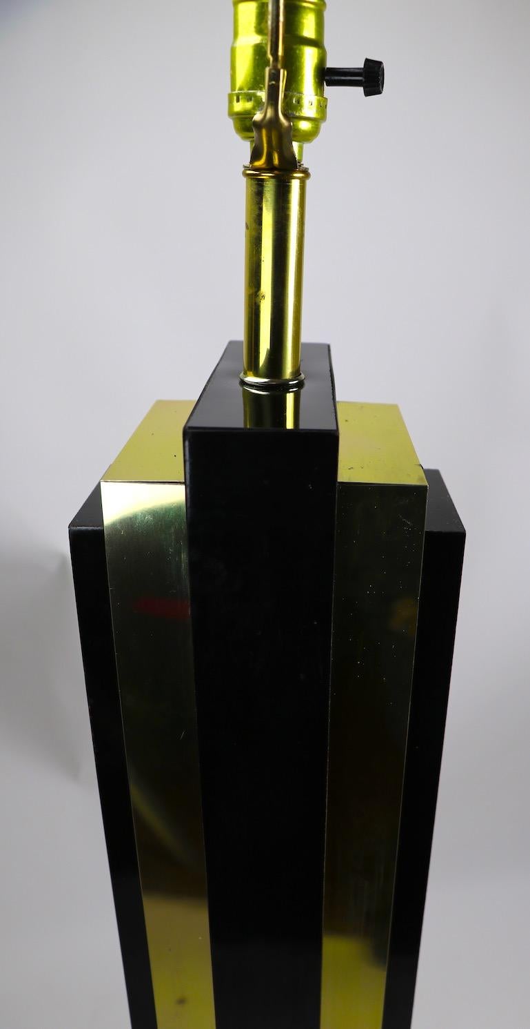 Brass and Black Skyscraper Floor Lamp after Springer For Sale 3