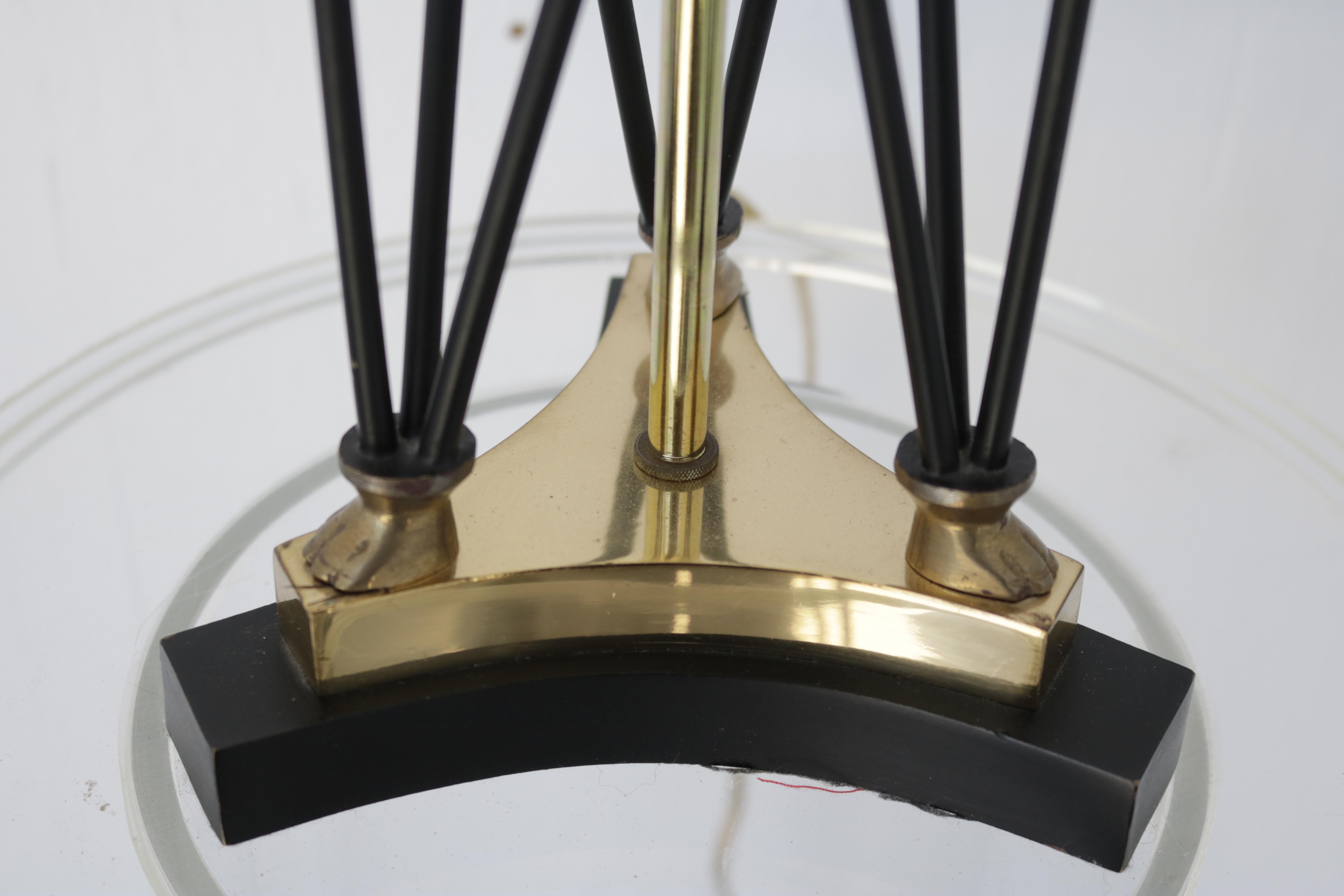 Directoire Brass and Black Steel Neoclassical Table Lamp