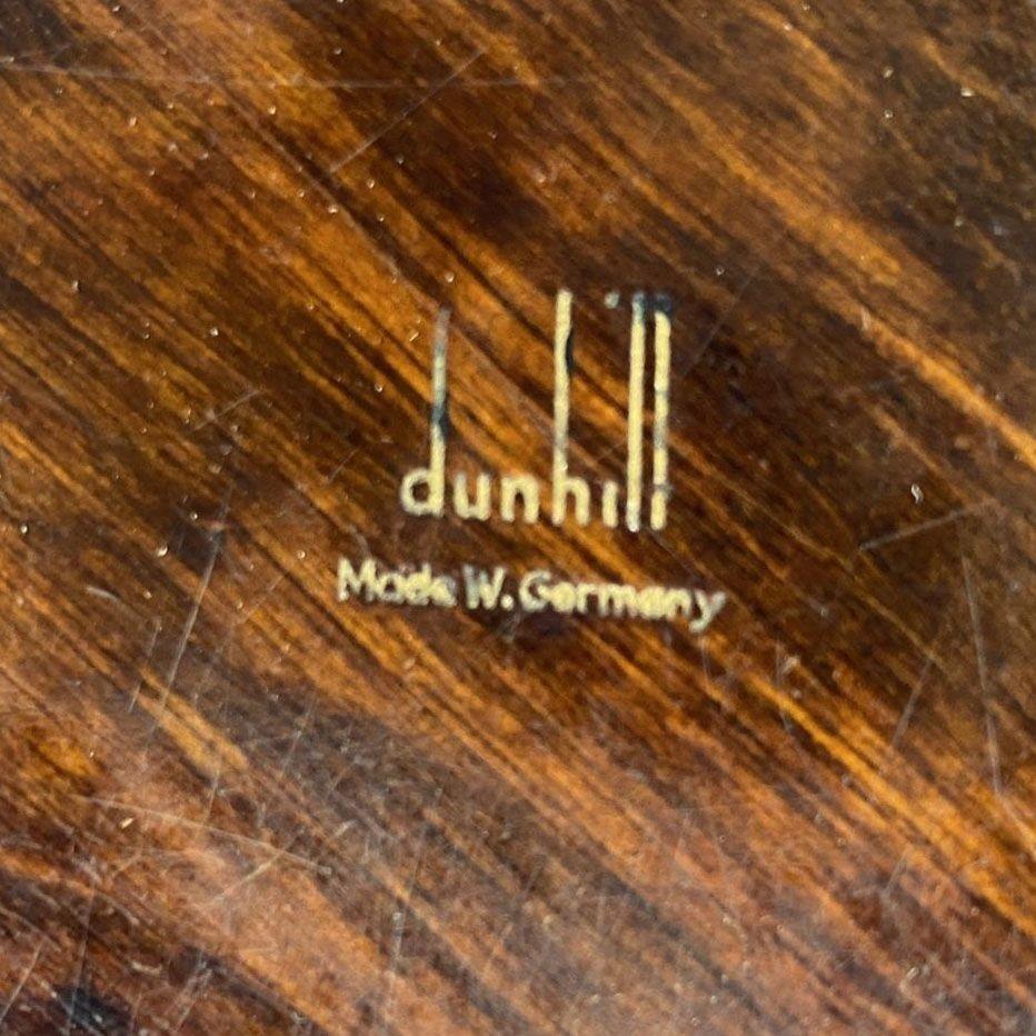 Brass and Bloodwood Pipe Holder by Dunhill w/ Silver Medico Pipe For Sale 3