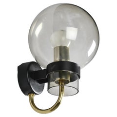 Brass and Blown Glass Wall Sconce by Glashütte Limburg