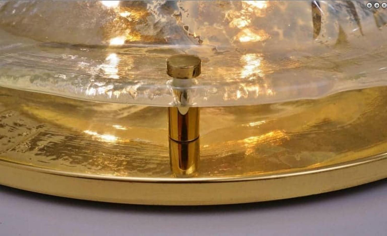 Applique murale en laiton et verre de Murano soufflé de Hillebrand, Autriche en vente 6