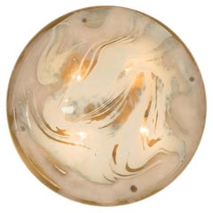 Wandleuchte aus Messing und mundgeblasenem Muranoglas von Hillebrand, Österreich