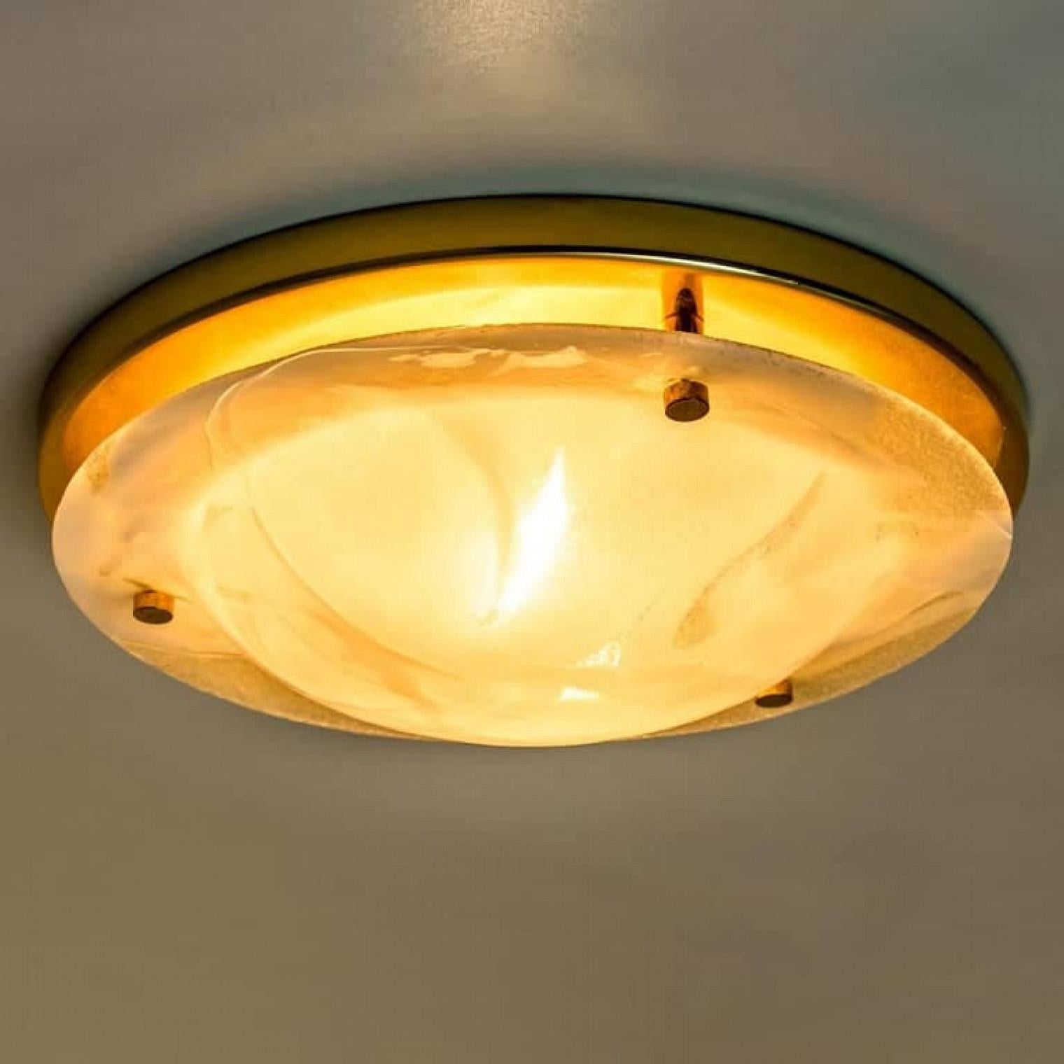 Altro Lampada da parete o da incasso in ottone e vetro di Murano soffiato, anni '60 in vendita