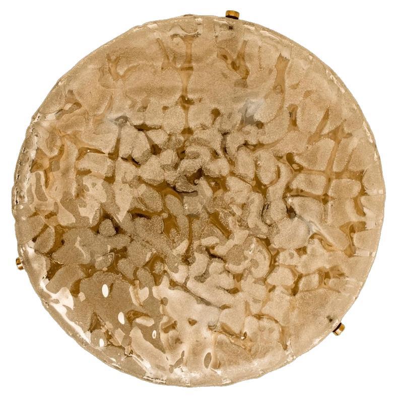 Brass and Blown Murano Glass Wall Light or Flush Mount, 1960s