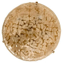 Brass and Blown Murano Glass Wall Light or Flush Mount, 1960s
