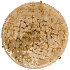 Brass and Blown Murano Glass Wall Light or Flushmount, 1960s