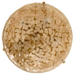 Applique ou boîte à boutons en laiton et verre soufflé de Murano, années 1960