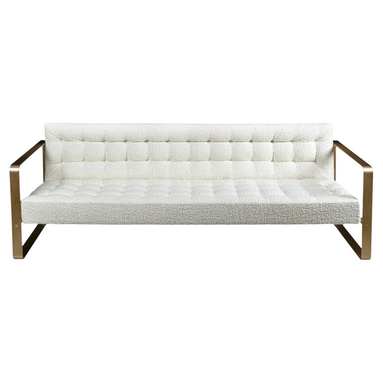 Brass and Bouclé T33-Sofa L215 design Franco Albini edit by 