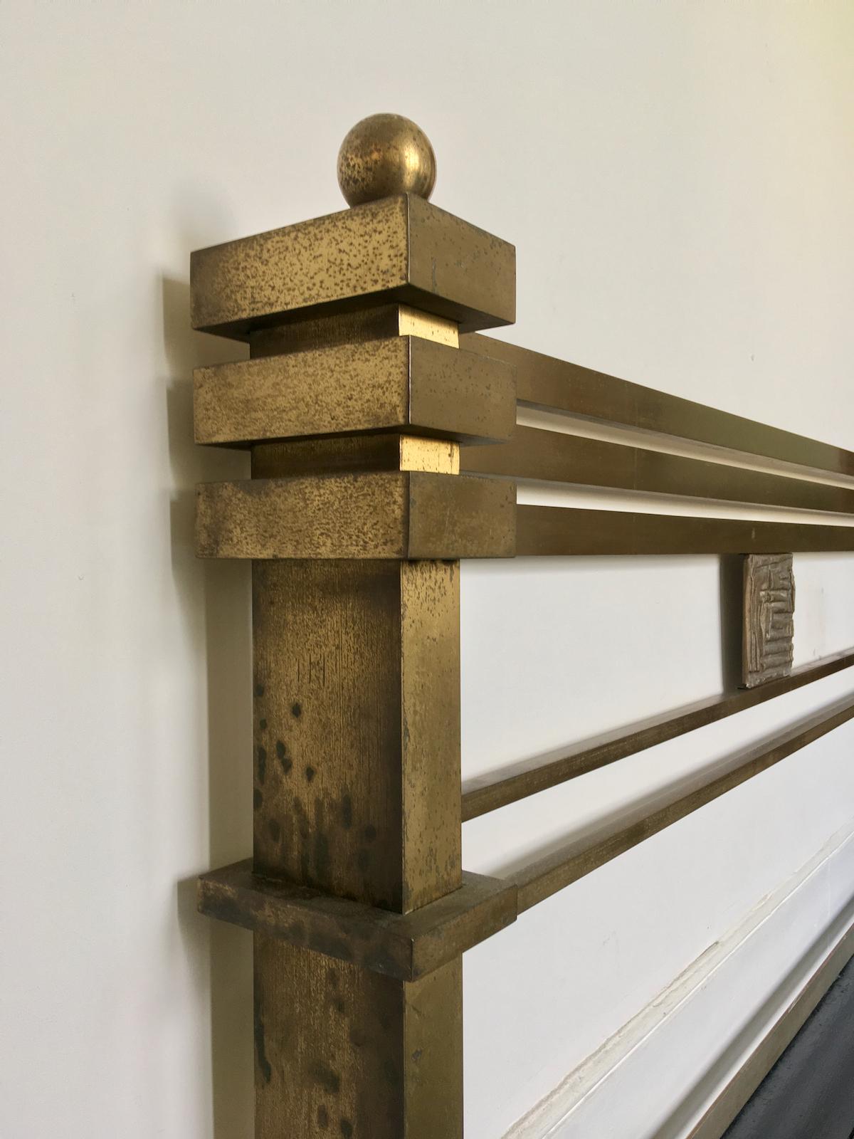 Italian Brass and Bronze Bed Frame Model 