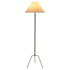 Brass and Bronze Floor Lamp with Tripod Base, France 20th Century