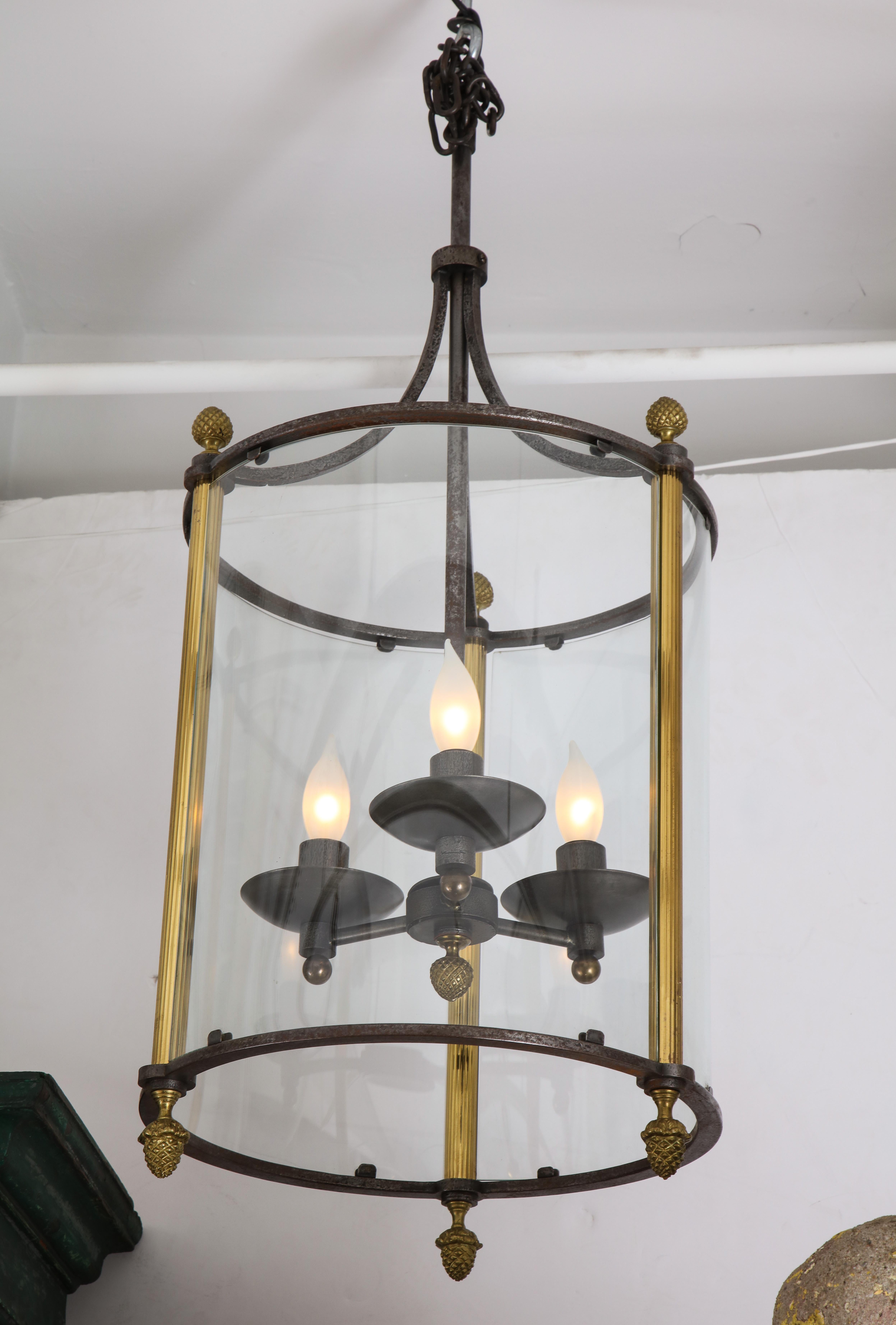 Brass and Bronze Lantern For Sale 8