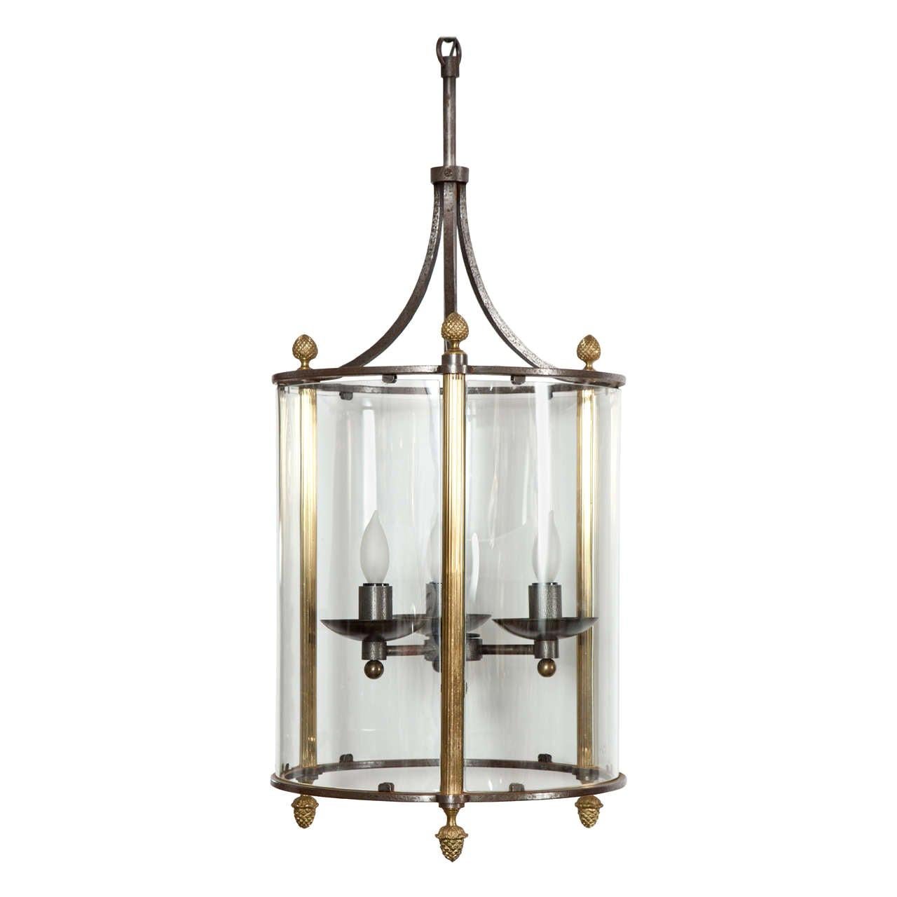 Brass and Bronze Lantern For Sale