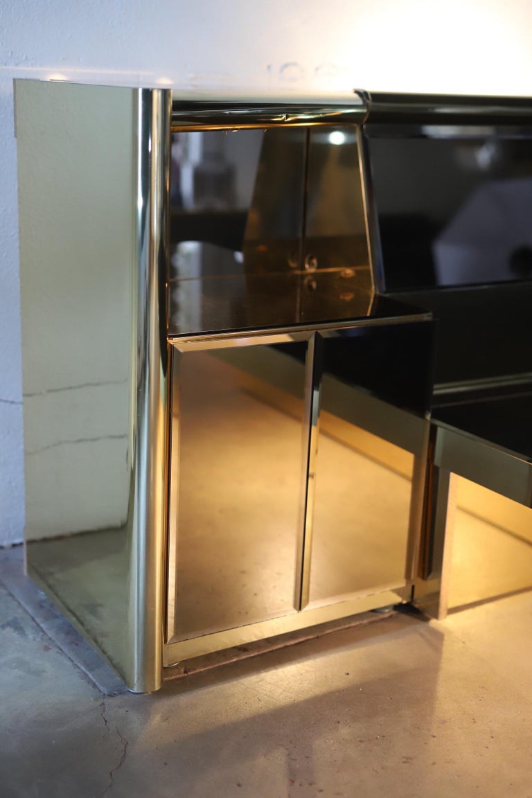 Brass and Bronze Mirror Bed by Ello at 1stDibs