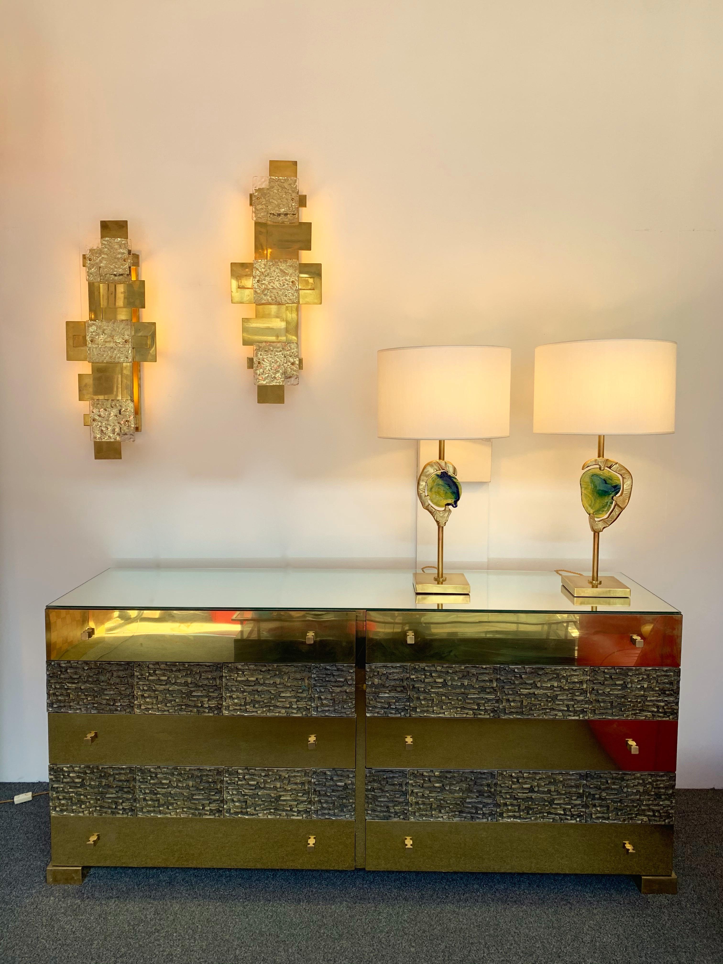 Brass and Bronze Sideboard Dresser by Luciano Frigerio. Italy, 1970s 4